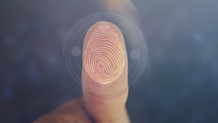 Picture of fingerprint on clear screen
